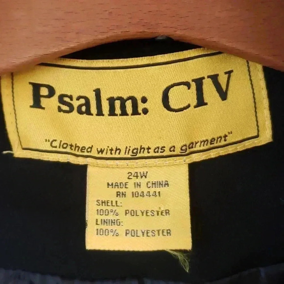Psalm CIV Black Blazer Vintage 80s Statement Embroidered Jacket size 24W - Picture 4 of 8